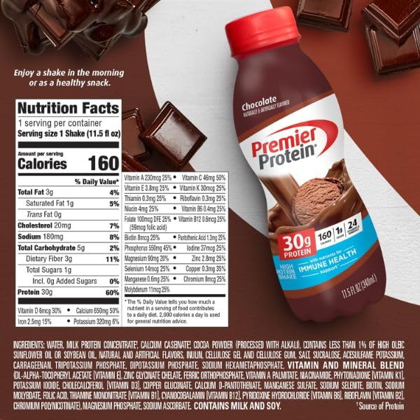 Premier Protein Shakes 30g Protein 1g Sugar - 12pk