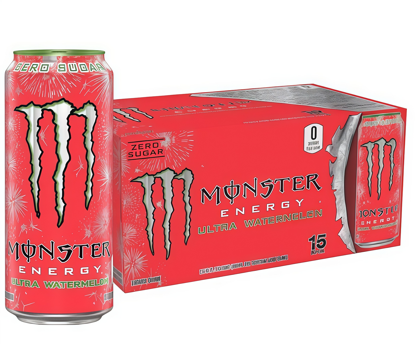 Zero-Cal Energy Drink, 16oz (15 Cans) with Caffeine