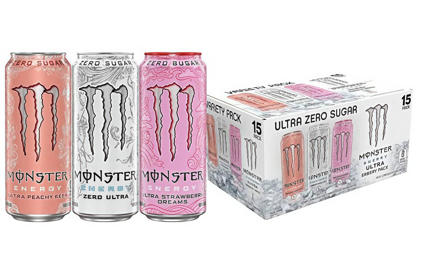 Zero-Cal Energy Drink, 16oz (15 Cans) with Caffeine