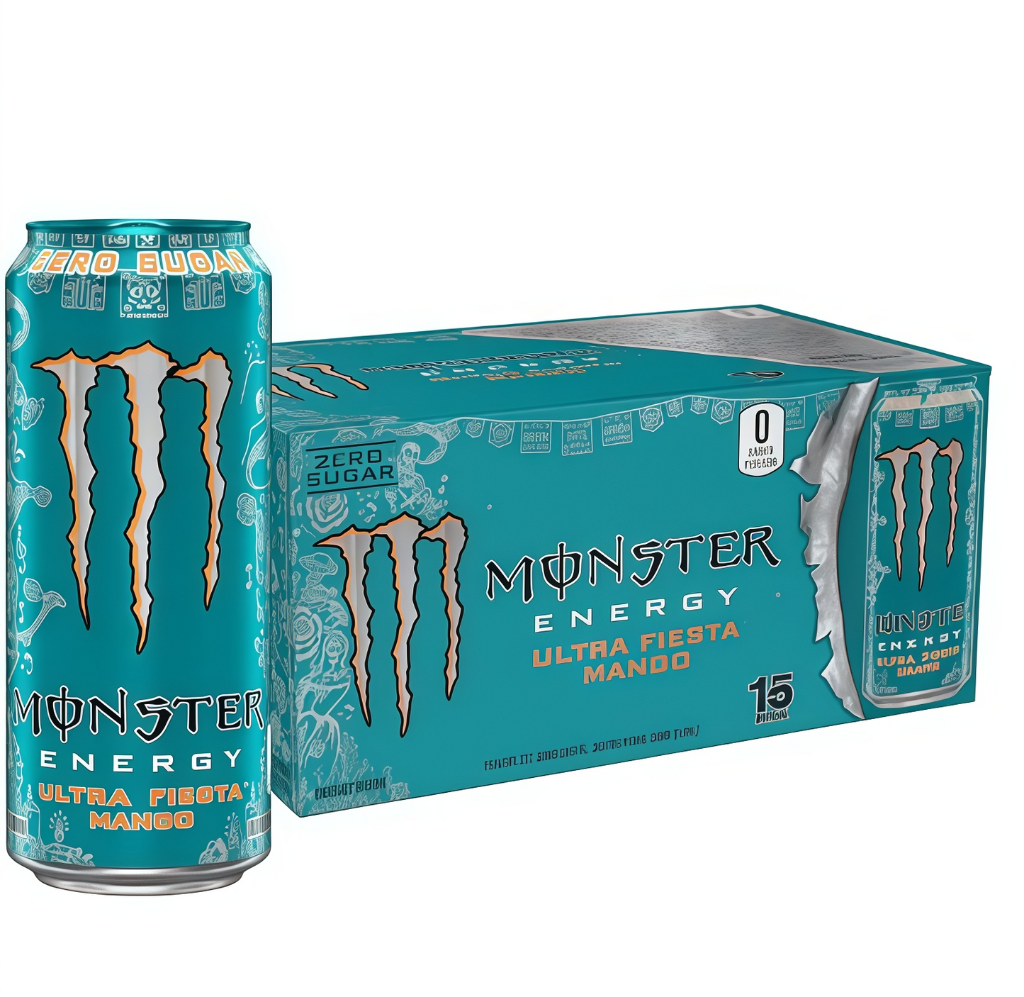 Zero-Cal Energy Drink, 16oz (15 Cans) with Caffeine