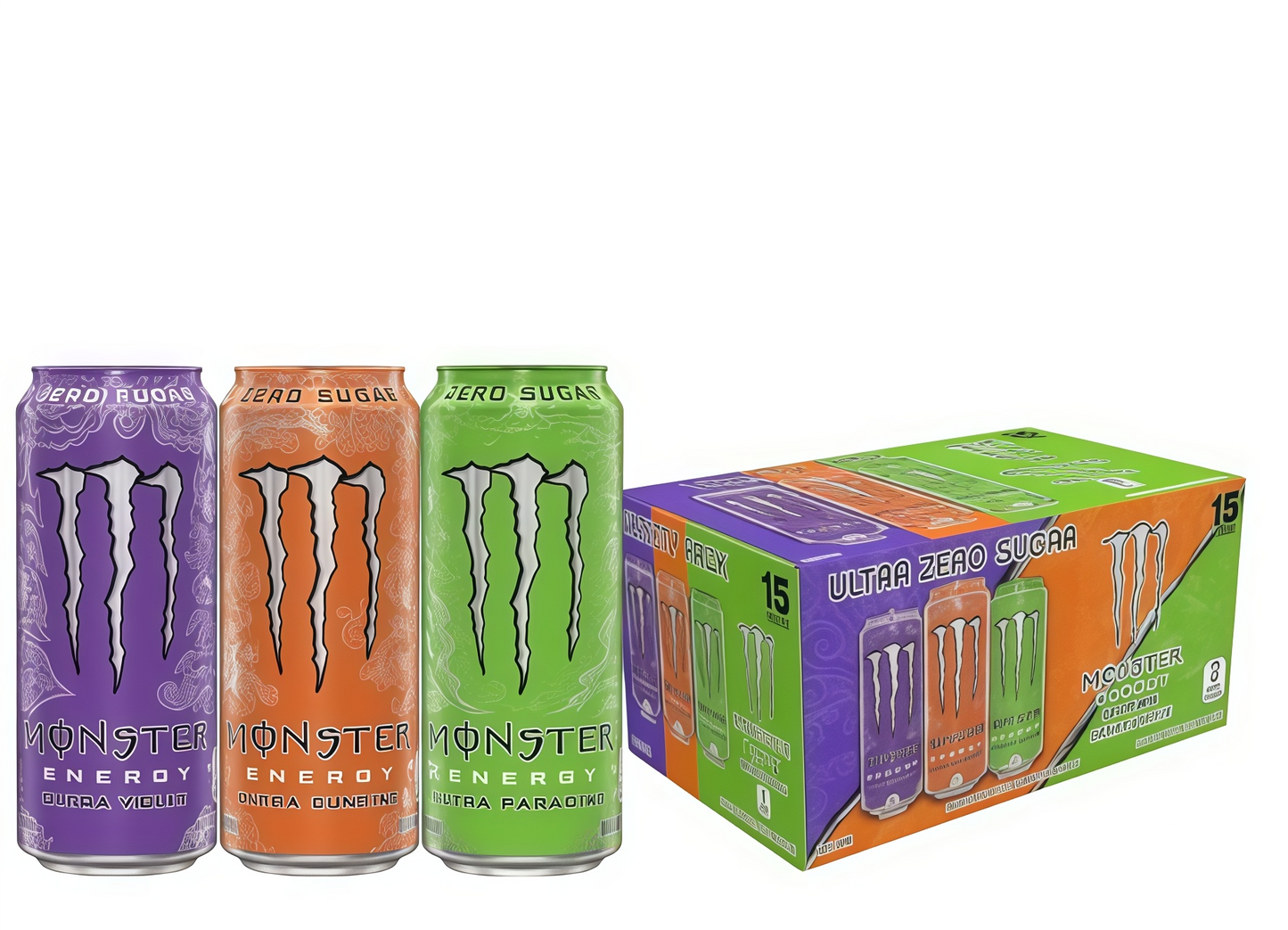 Zero-Cal Energy Drink, 16oz (15 Cans) with Caffeine