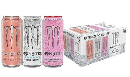 Zero-Cal Energy Drink, 16oz (15 Cans) with Caffeine